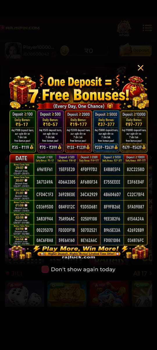 Rajspin Game App